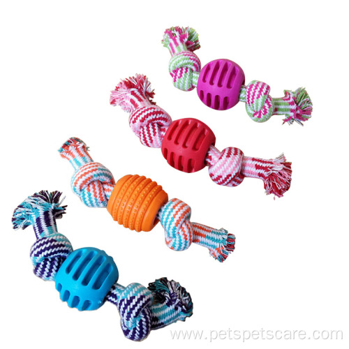 Pet Dog Teething Cleaning Toy Ball Rope Toy